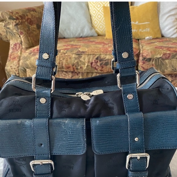 Black MCM Monogram Boston Bag - Picture 2 of 16